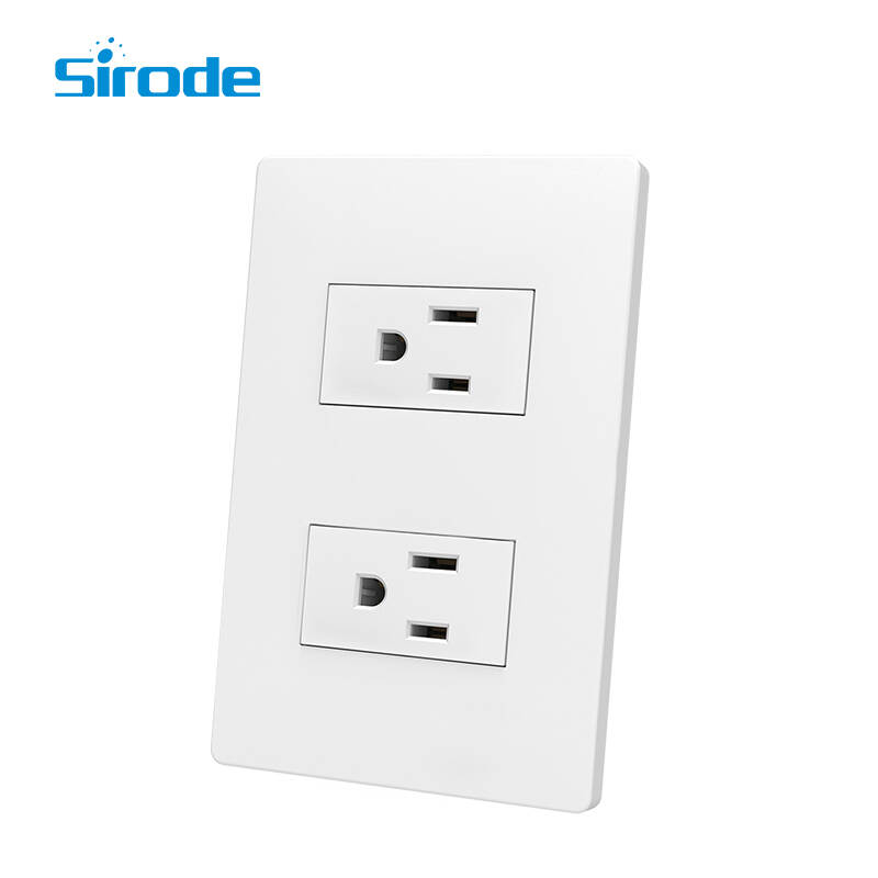 Sirode A1 Series Factory Direct Selling High Quality New Style 2 gang American socket (2 sides) For Home