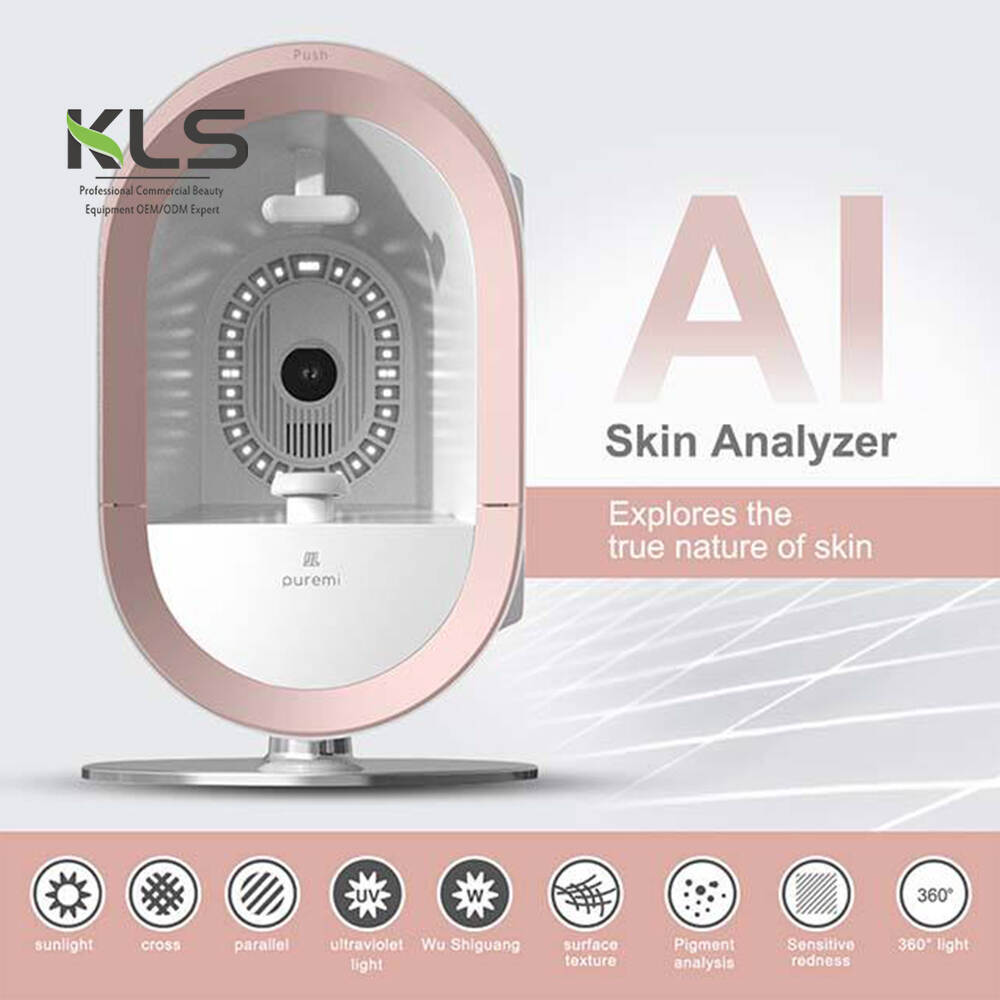 Ammattimainen 3D-ihoanalyysi Skannerikone 4K Ultra HD Suuren anturin kamera pystysuuntainen näyttö Home Käyttö Kasvoanalysaattorin testaaja