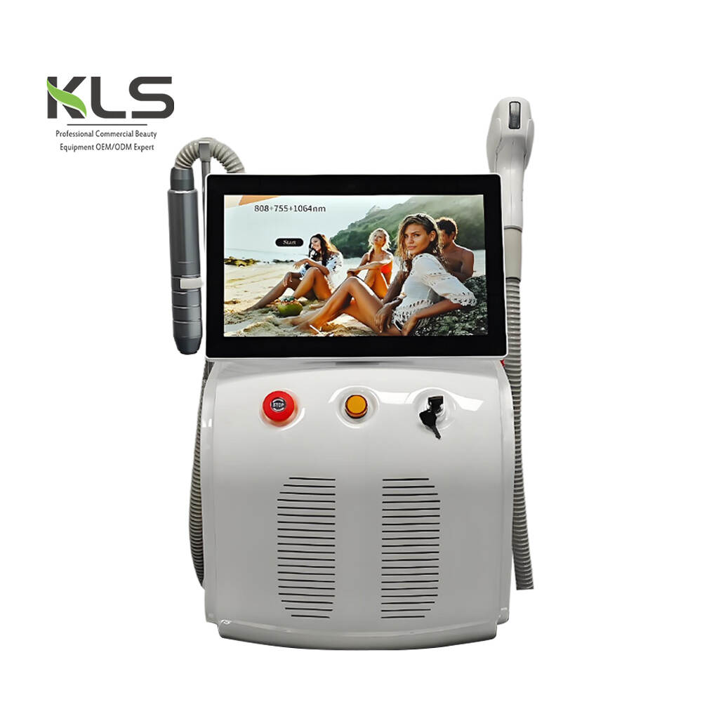 Macchina per depilazione laser diodi 808 portatile 3500W 2 in 1 755 808 1064Nm Macchina per ringiovanimento della pelle Punto di congelazione Depilazione