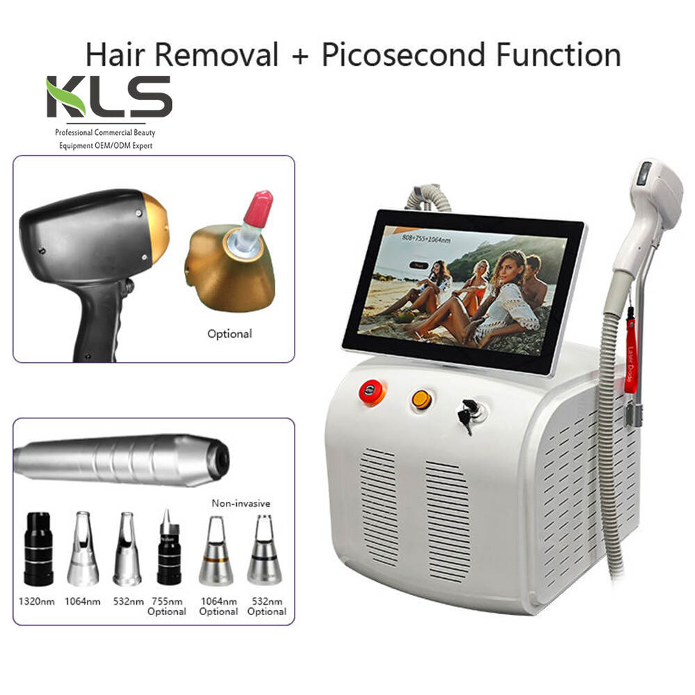 Rimozione di tatuaggi O 6-18bars 1000-4000w 755 808 1064 3 Waves 808nm Diode Laser Machine Depilatrice, 2 In 1 Yags 4 Wave 808nm Laser Diode Lazering Women Depilatore Epilatore Lapping Machine