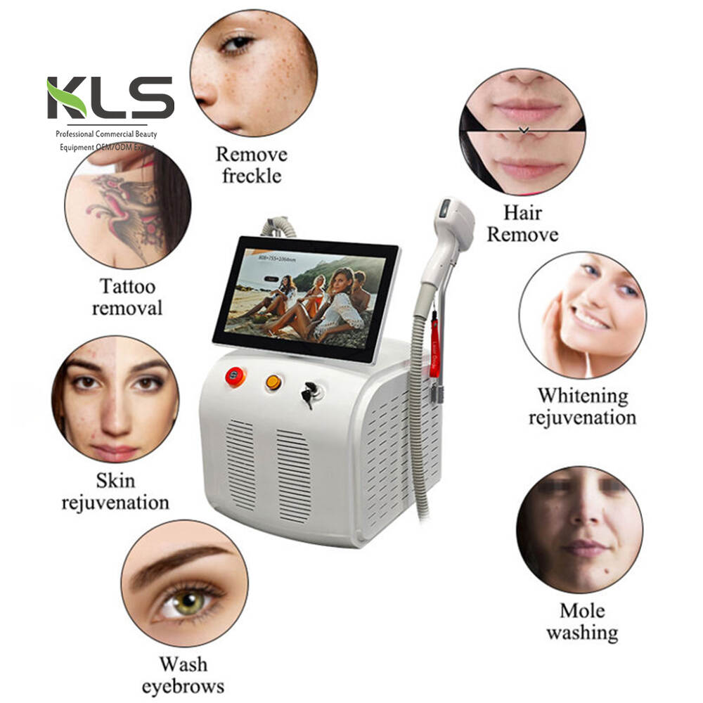 Rimozione di tatuaggi O 6-18bars 1000-4000w 755 808 1064 3 Waves 808nm Diode Laser Machine Depilatrice, 2 In 1 Yags 4 Wave 808nm Laser Diode Lazering Women Depilatore Epilatore Lapping Machine