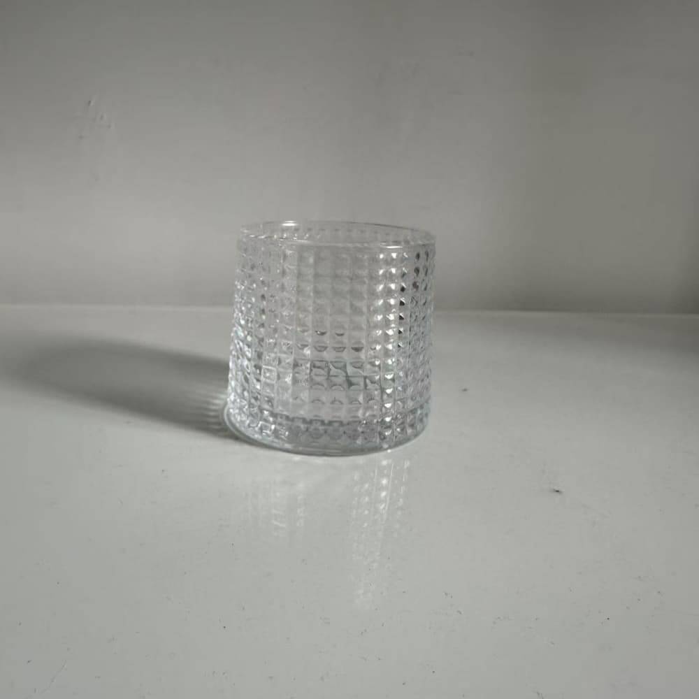 Creative flat bottom cup embossed household wine whiskey beer cup ins style