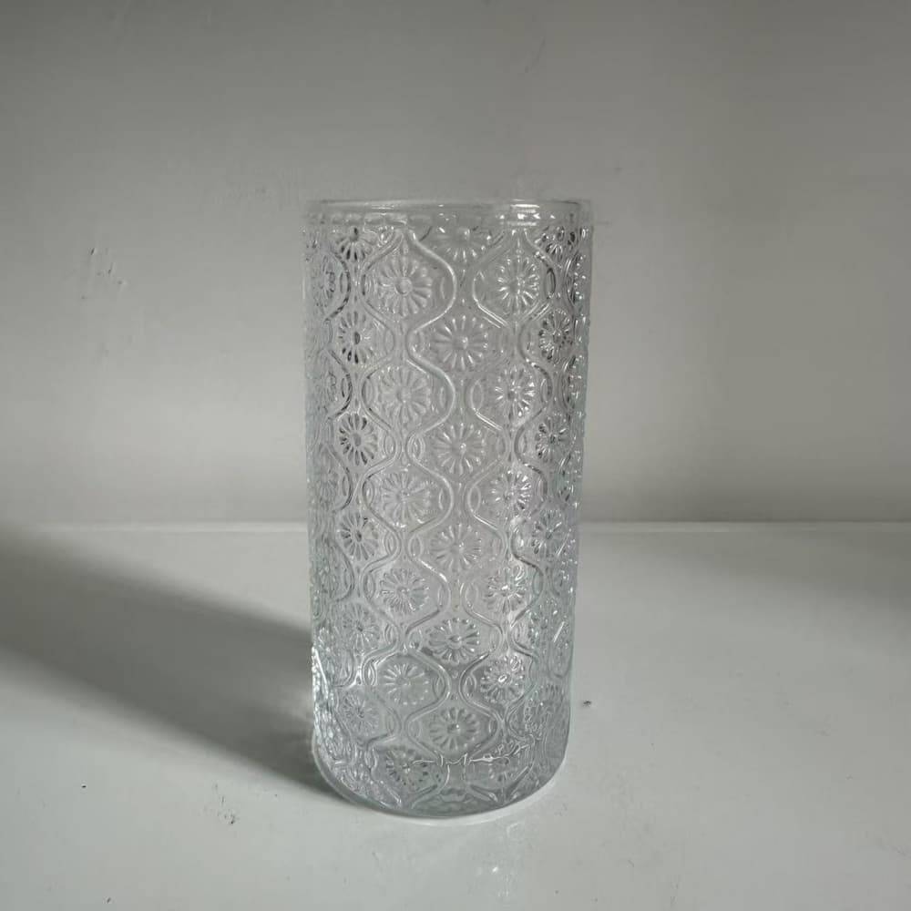 Begonia pattern glass cup iced American latte cup coffee cup large capacity juice cup cold drink water cup