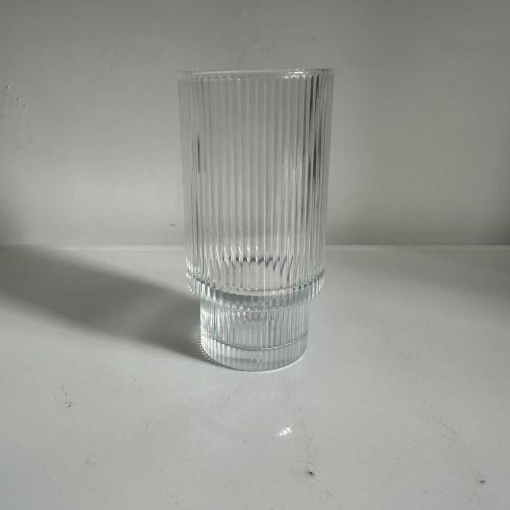 ins style large capacity vertical striped glass cup high value cold drink cup juice coffee cup water cup