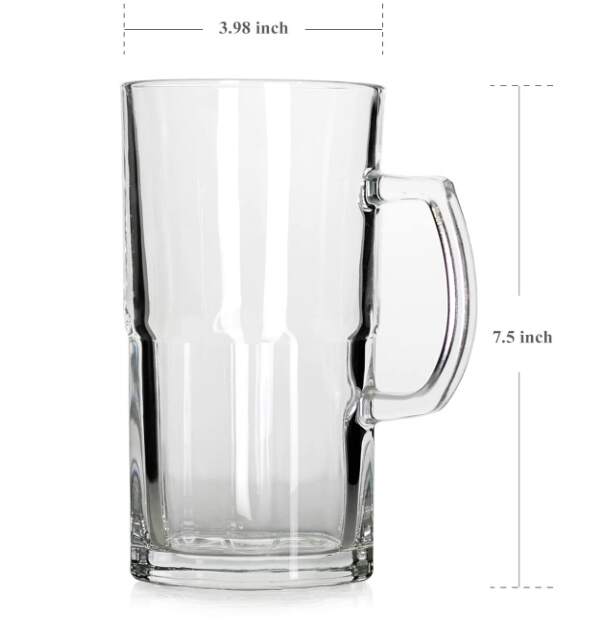 Heat-resistant glass tea cup with handle, household beer cup, large draft beer cup with thick handle