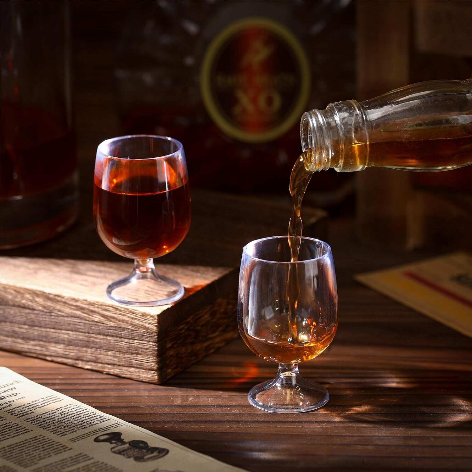 European style household glass wine glass flat bottom thick whiskey red wine glass brandy