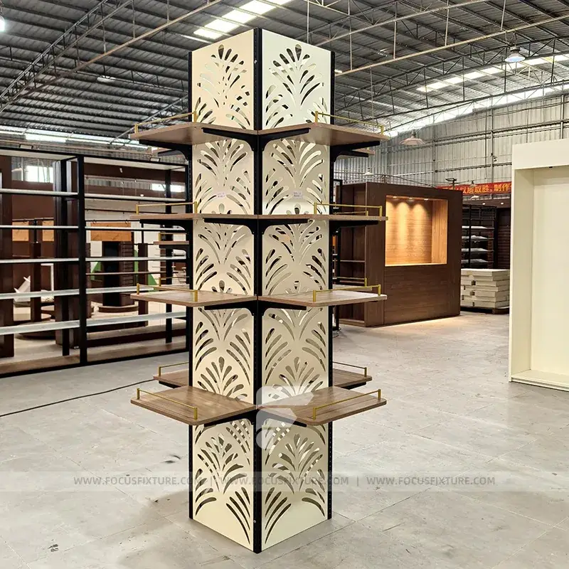 Gold Frame Illuminated Wall Display Rack