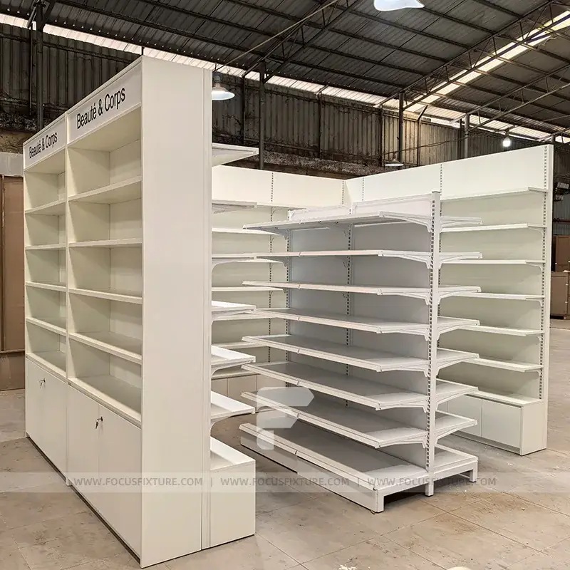White Wave Tiered Display Rack