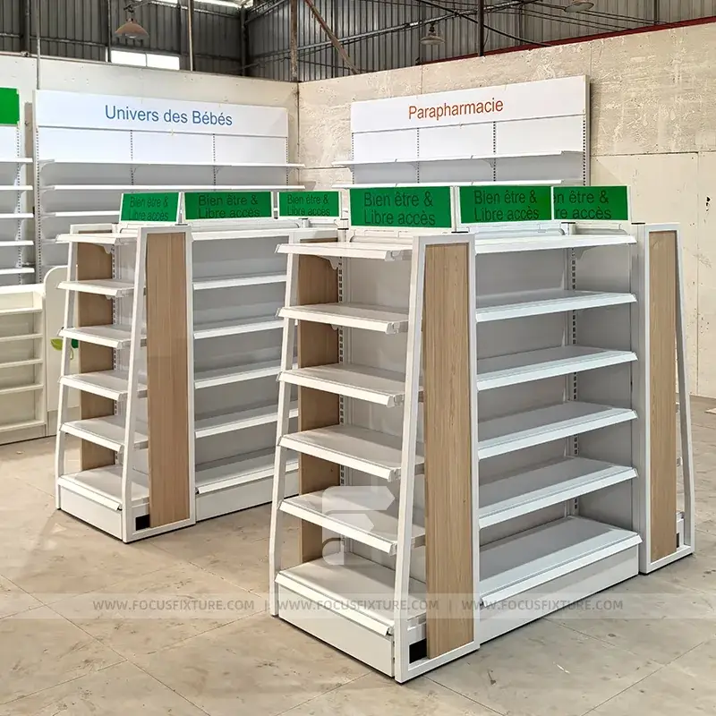White Wave Tiered Display Rack