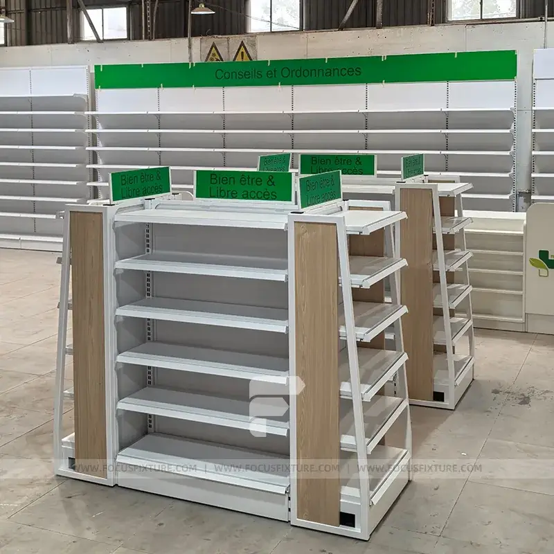 White Wave Tiered Display Rack
