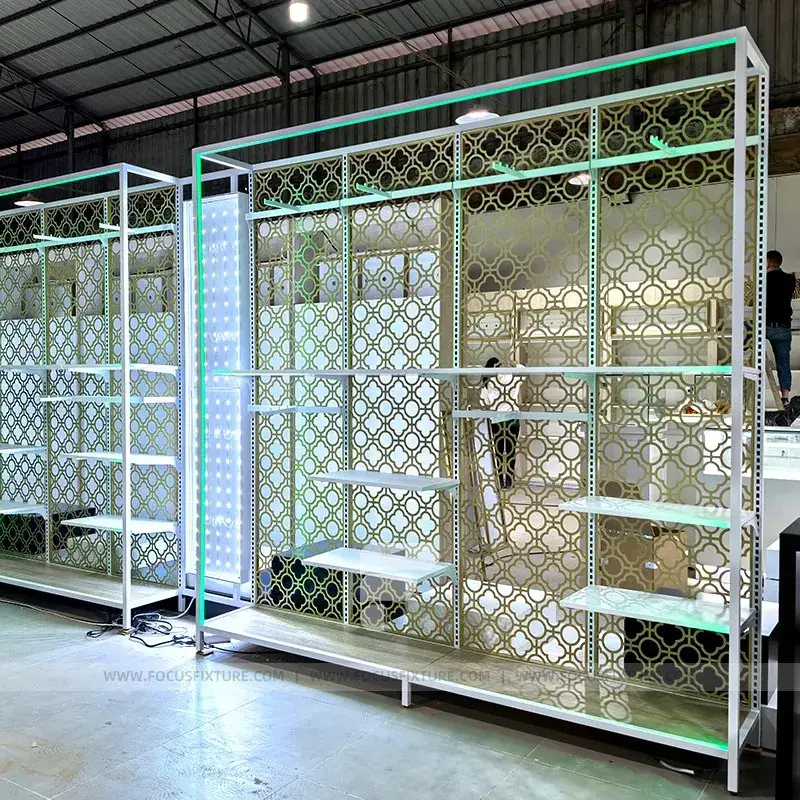 Black Wall Shelving Display Rack