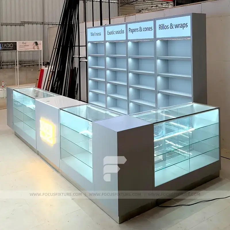 Gray And Yellow Retail Showcase Counter
