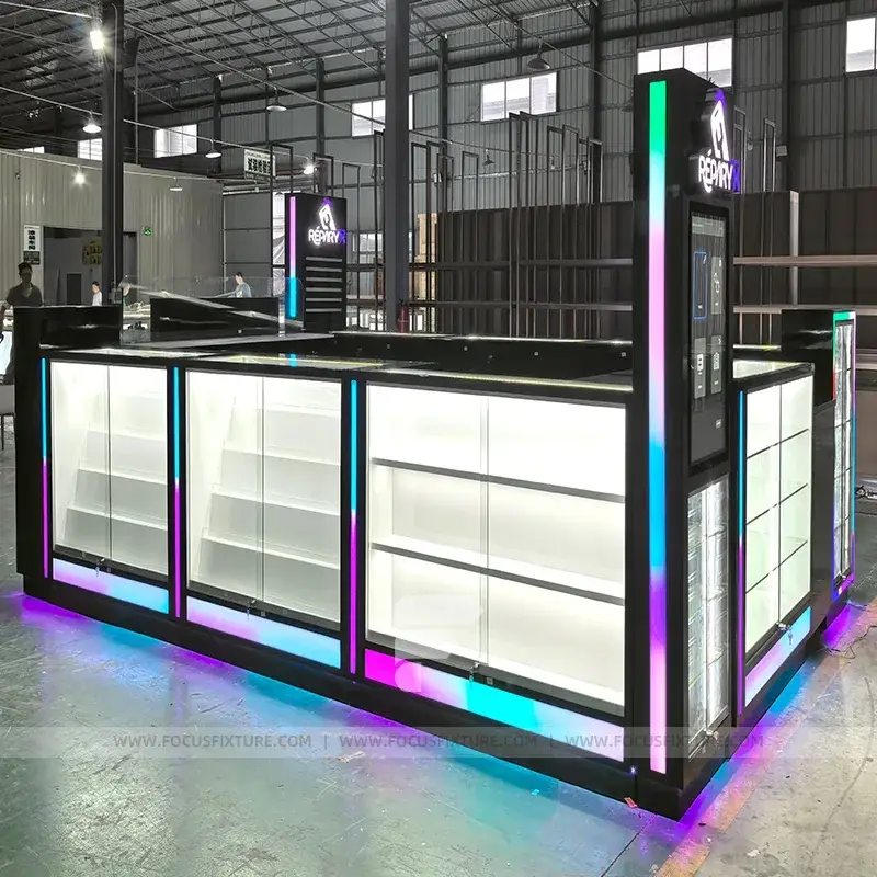Colorful Lightbox Glass Showcase Counter
