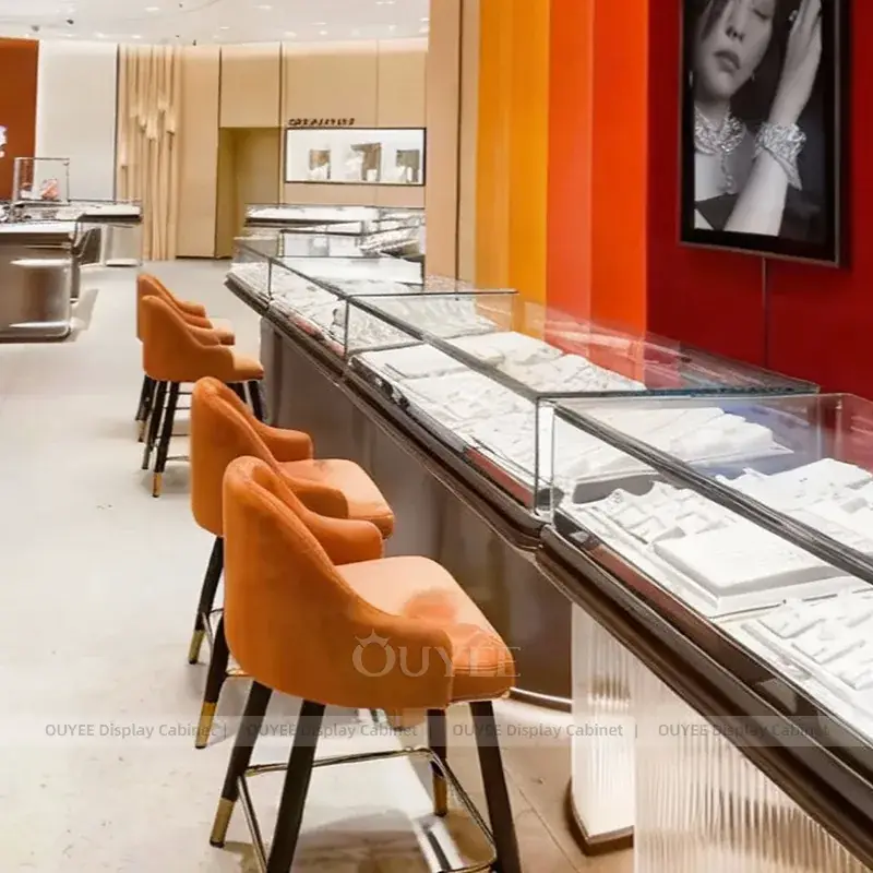 Contemporary Beige Jewelry Feature Wall Display