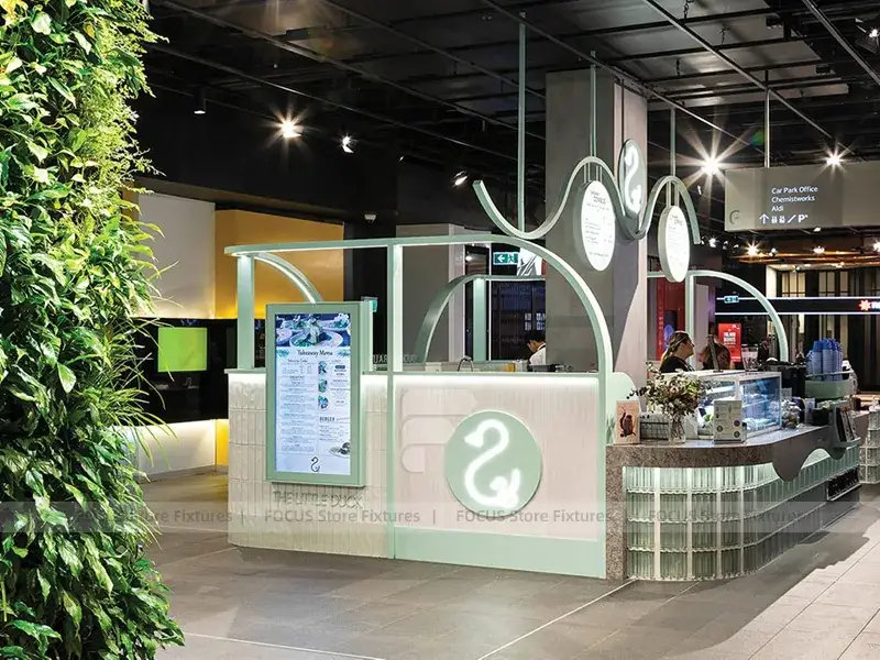 White Curved Milk Tea Cafe Counter