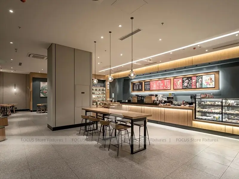 Modern Bakery Coffee Counter Seating Layout