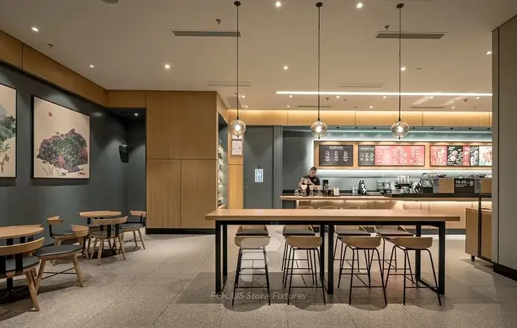 Modern Bakery Coffee Counter Seating Layout