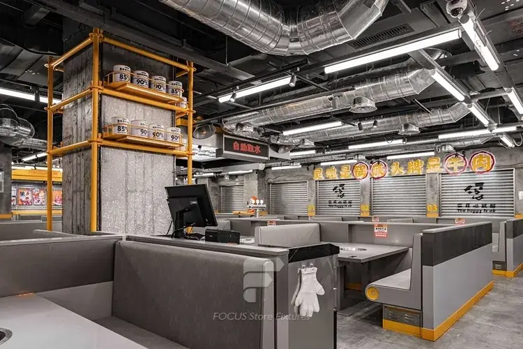 Industrial Tea Shop Counter Construction Layout