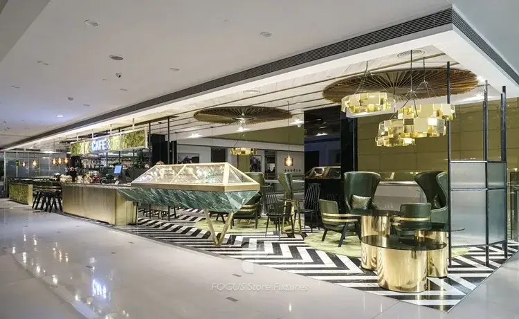 Desert Counter Design Glass Front Dessert Cafe Display Layout