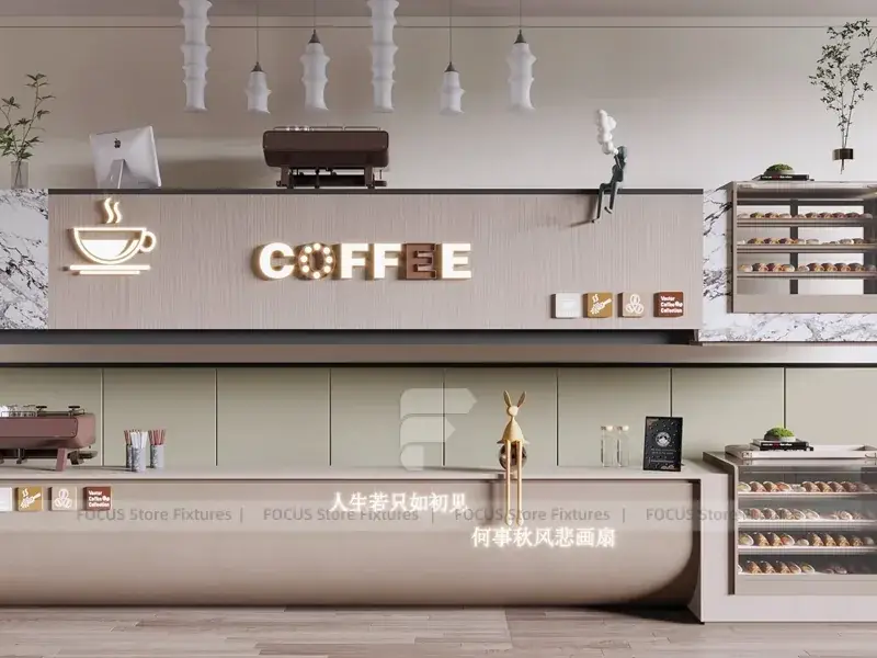 Green Tile Milk Tea Counter With Menu Wall