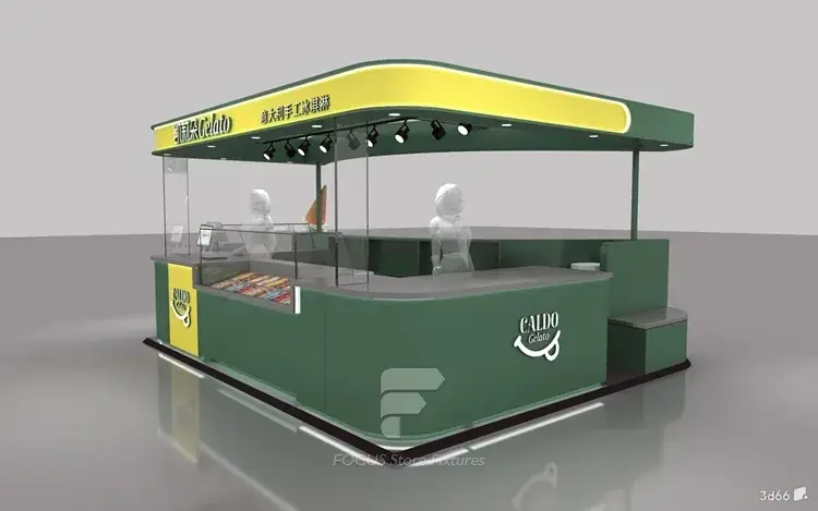 Green Tile Milk Tea Counter With Menu Wall
