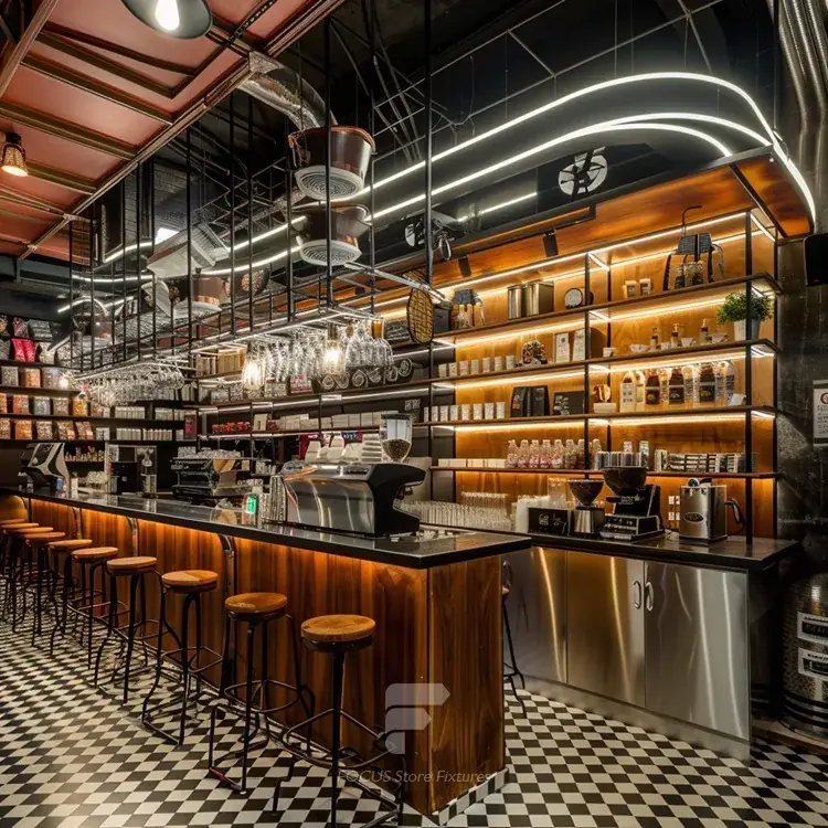 Green Tile Coffee Bar Seating Layout