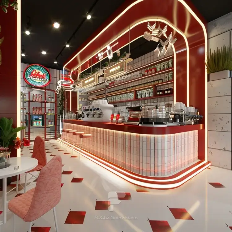 Desert Counter Design Pink Arch Dessert Cafe Counter Layout