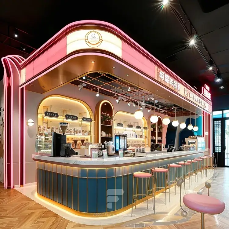 Pink Qu Counter Pink Blue Beverage Arch Bar Counter