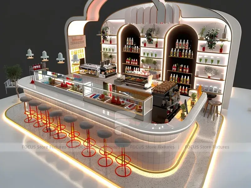 Desert Counter Design White Arch Dessert Beverage Island Counter