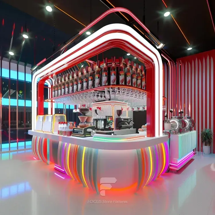 Pink Qu Counter Pink Blue Beverage Bar Counter Layout