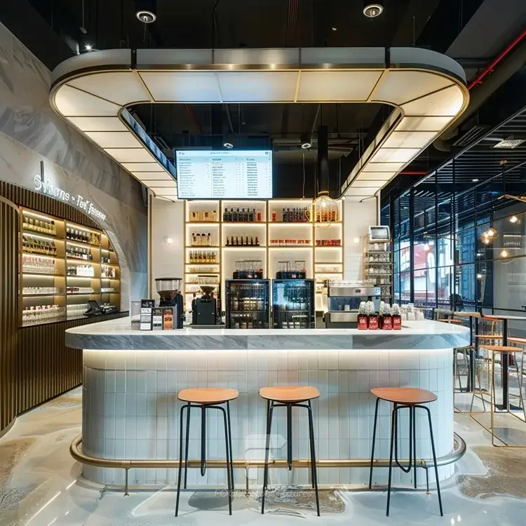 Desert Counter Design Dark Wood Coffee And Dessert Counter