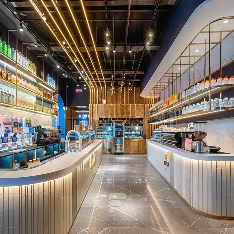 Blue Beverage Island Counter