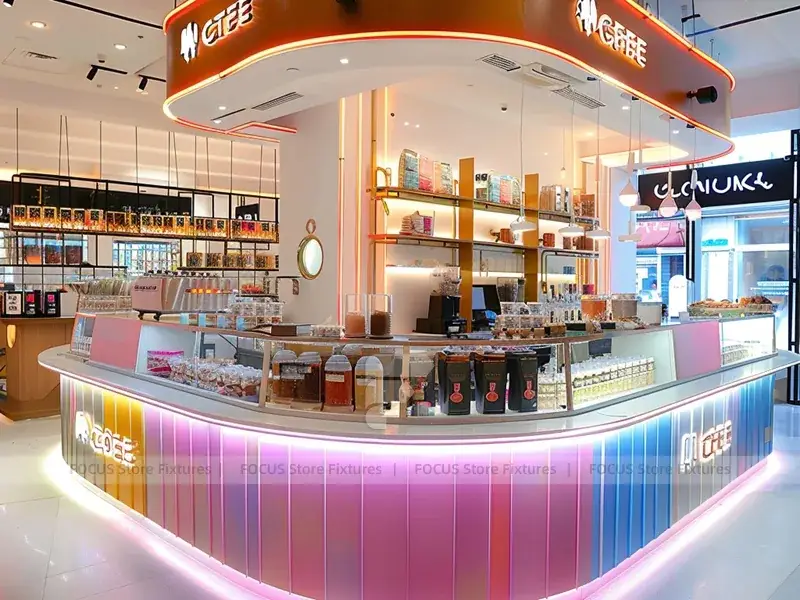 Pink Qu Counter Pink Blue Beverage Glass Corner Counter