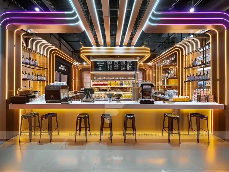 Gold Purple Beverage Front Counter
