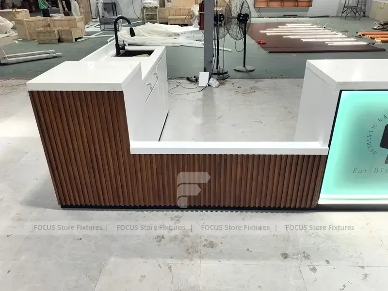 White Wood Beverage Service Counter