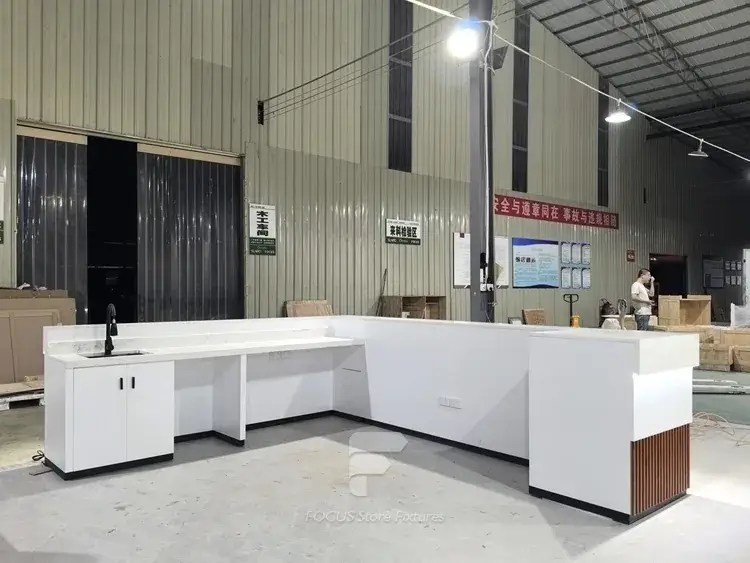 White Wood Beverage Service Counter