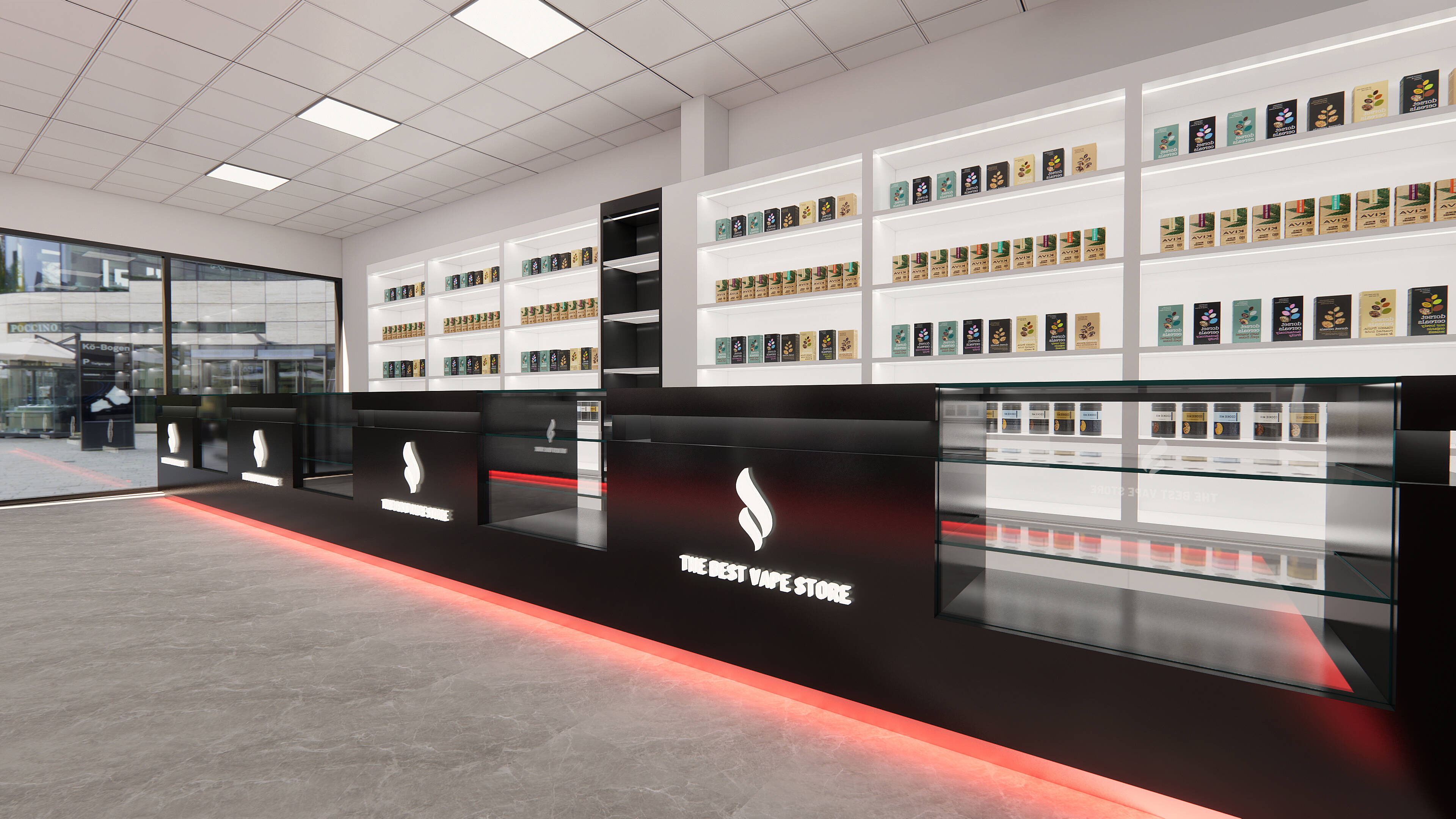 Dispensary Display Cases Cigarette Display Rack Glass Display Showcase ...