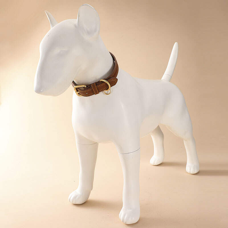 Leather Dog Collar Adjustable Soft Breathable Leather Padded Puppy Collar