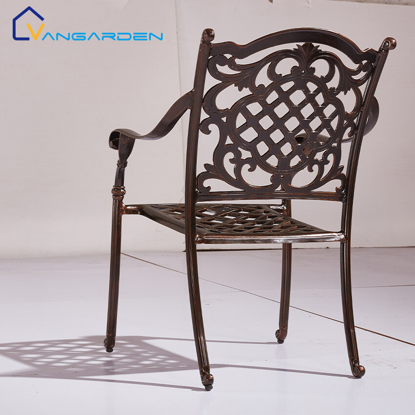 Critically acclaimed cast aluminum chair outdoor garden balcony furniture