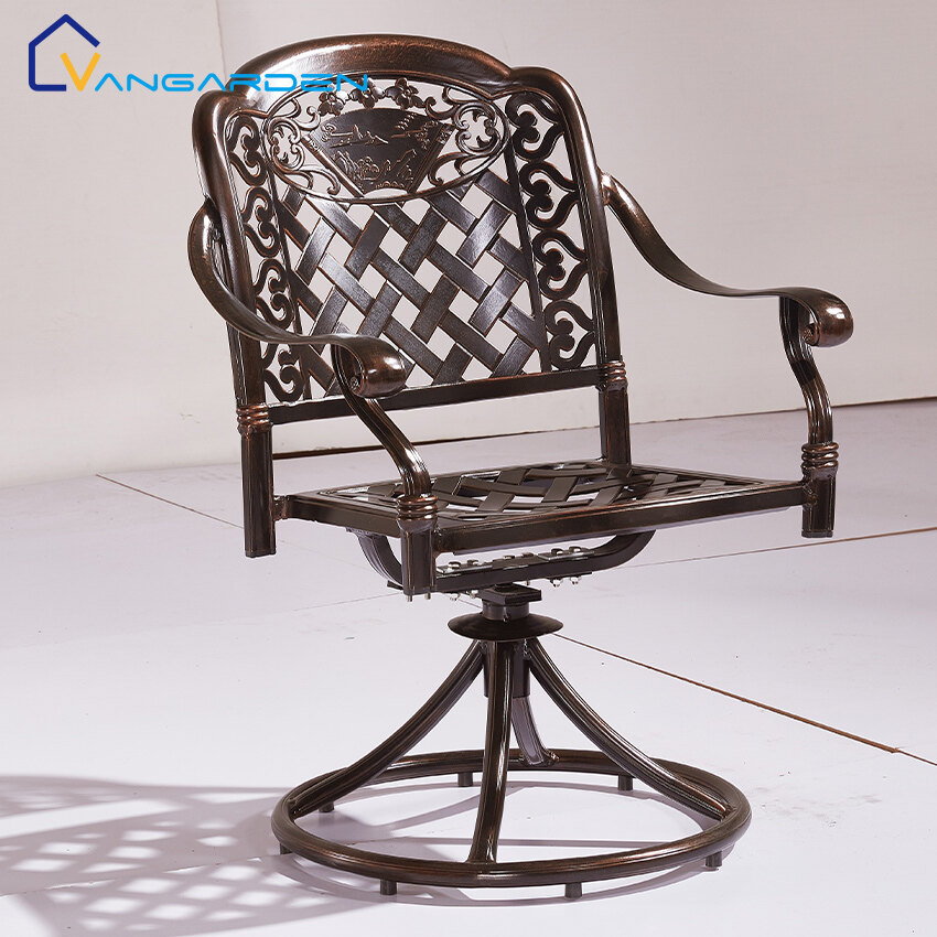 Hot sale rotatable outdoor swivel chair patio set cast aluminum