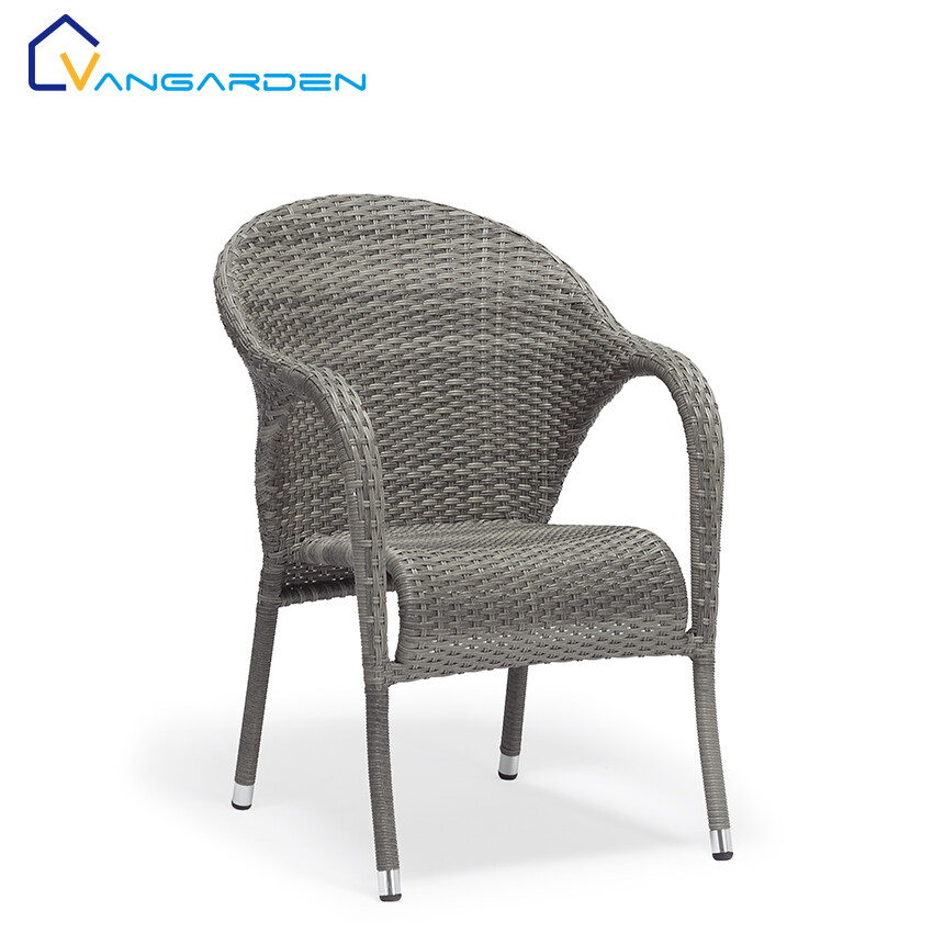 Rattan Outdoor Bar Restaurant Chair For The Garden Aluminum With Arms