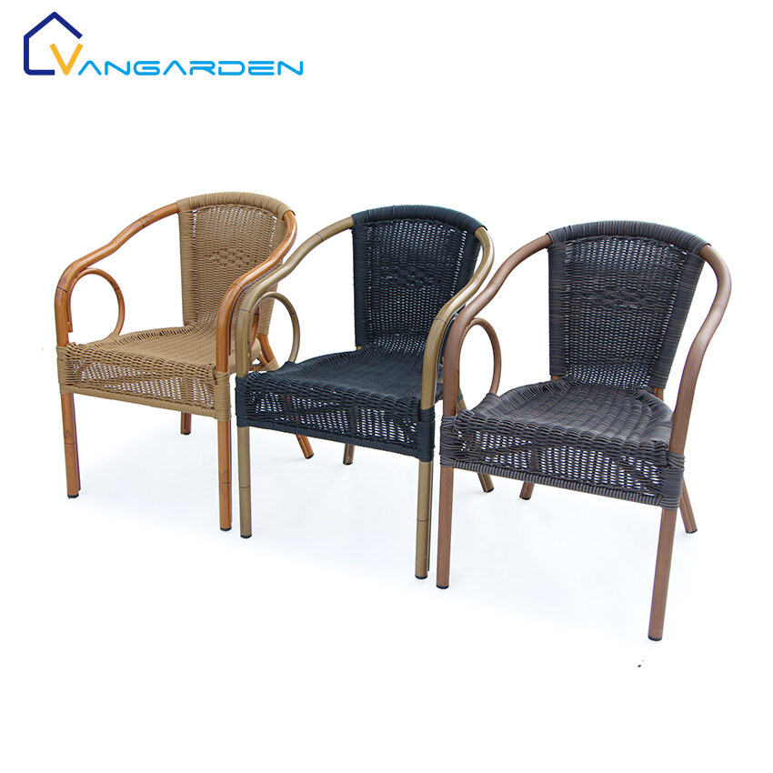 Beach French Garden China Foshan Aluminum Bar Outdoor Furniture Restaurant Rattan Armchair