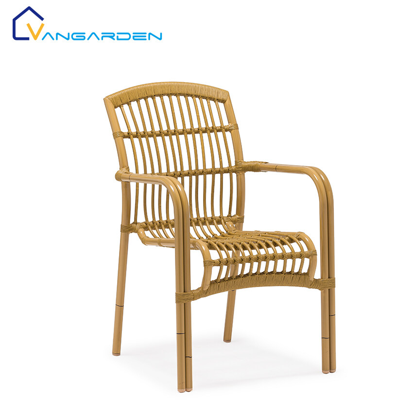 High Quality Modern Patio French Easy Dining Garden Aluminum Frame Outdoor Sturdy Chair