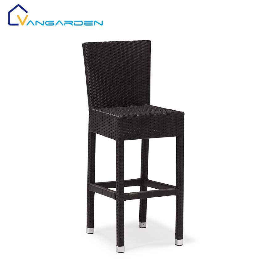 Outdoor Metal Aluminum Rattan High Bar Chair and Stool for Table