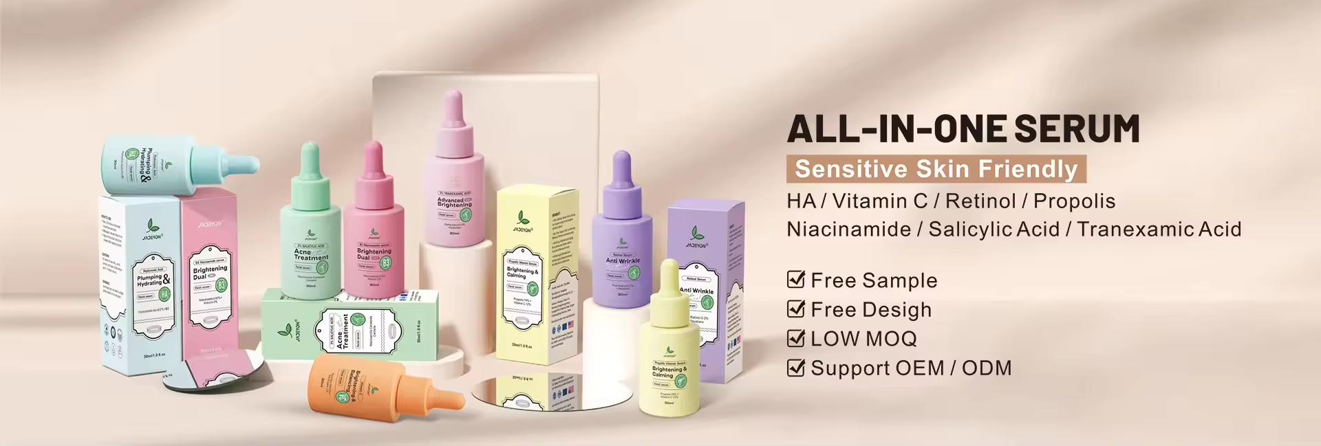 skincare products, serum, face cream, body lotion, whitening cream, cosmetic OEM, cosmetic ODM, skincare factory