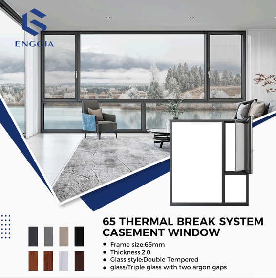 65 Series Thermal Break System Casement Window