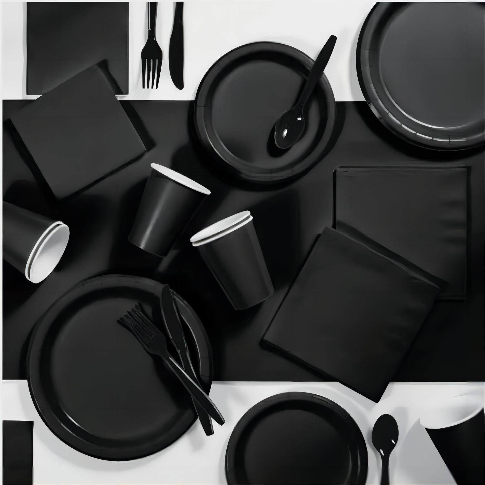 Black tableware pary supplies sets