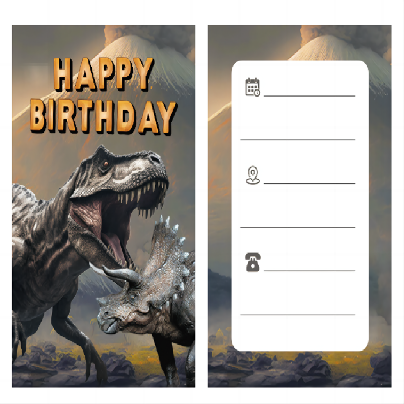 Dinosaur series-invitation card 15x10cm