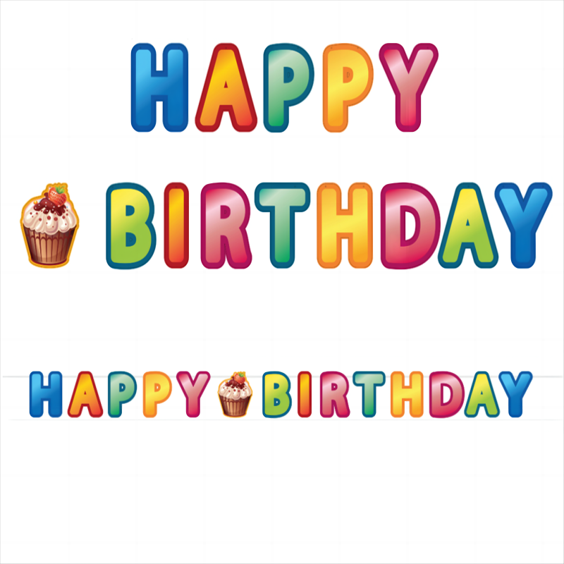 Cup cake series-HAPPY BIRTHDAY letter banner