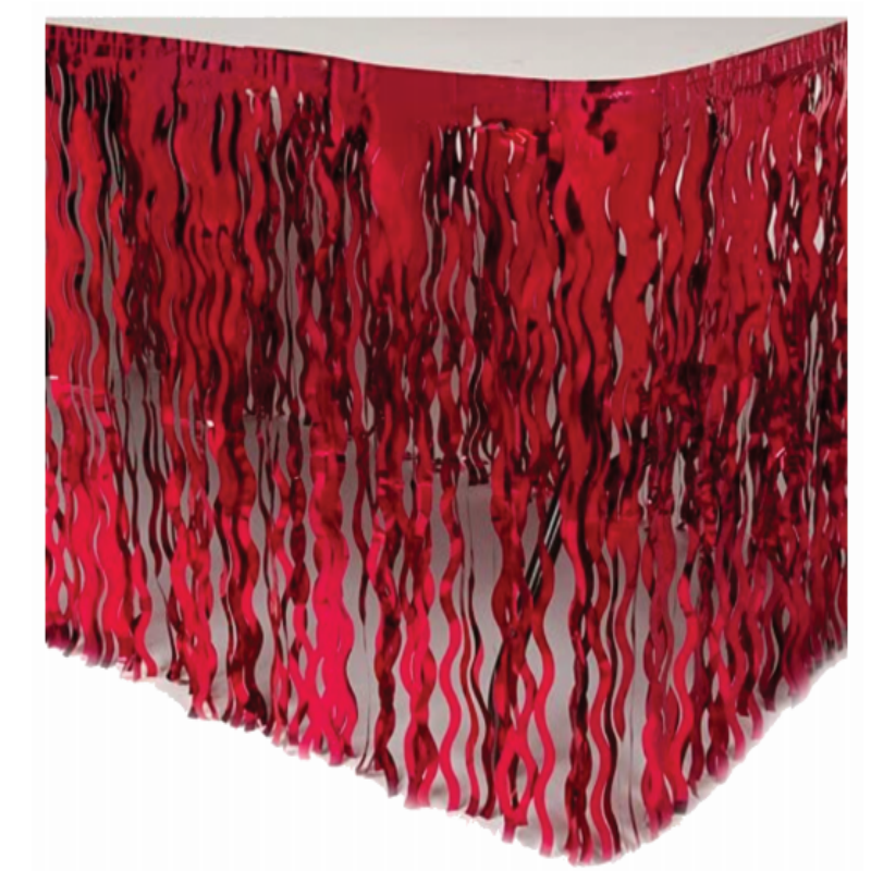 Way foil table skirt -red